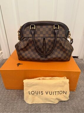 Louis Vuitton Damier Ebene Checker Satchel in Dark Brown